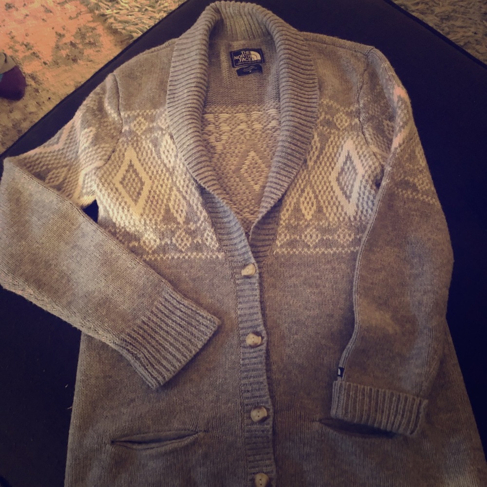 The north face cardigan button up sweater